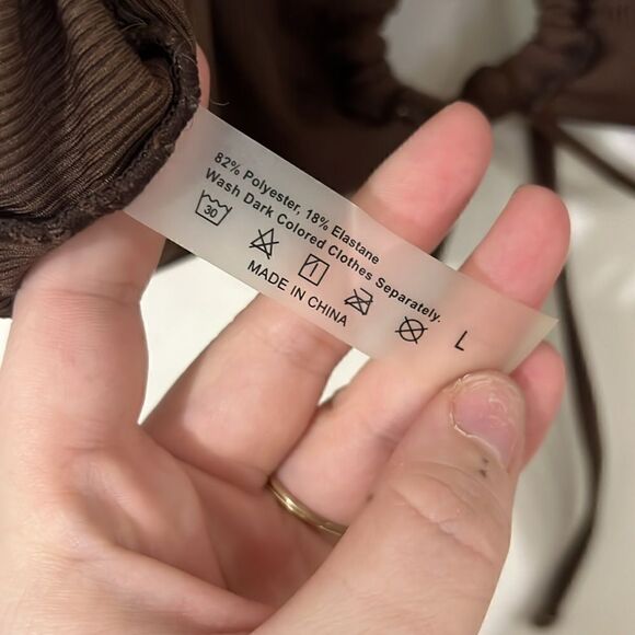 Brown ribbed bathing suit top - Picture 4 of 4